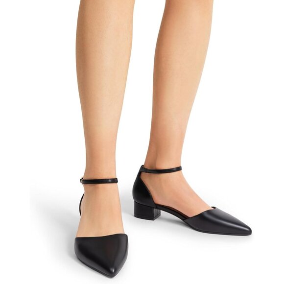 Dream Pairs Women's Black-puFaux Leather Closed Pointed Toe Low Heel Pumps Shoes - Picture 6 of 8